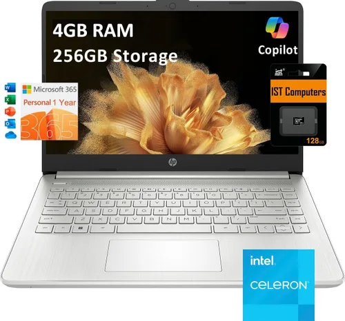 Vista 13 de HP 14 portátiles, Intel Celeron N4120, 8 GB de RAM, 128 GB eMMC + tarjeta