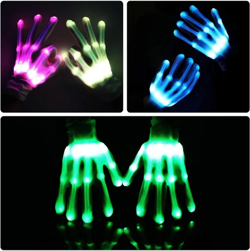 Vista 3 de Cool Fun Toys for 3-12 Year Old Boys Girls Flashing LED Light Gloves Glow Gloves Autism Toys for Age 3-12 Boys Girls Birthdays Halloween Christmas