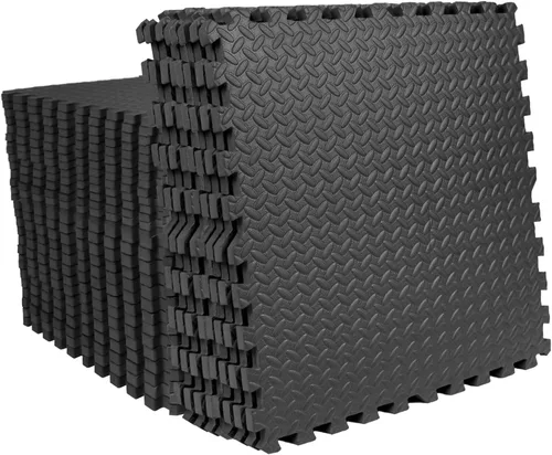Vista 10 de Mat Block - Esterillas de piso de EVA para ejercicio: Tapetes de espuma interconectados de alto rendimiento - 6 baldosas (Área: 24 pies cuadrados)