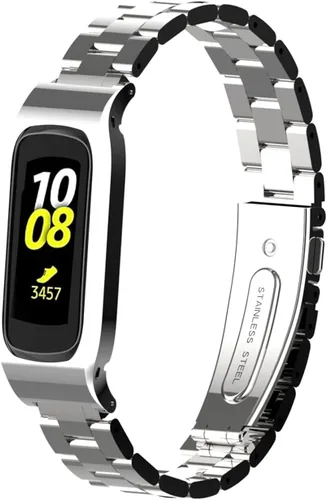 Vista 12 de Correa de reloj de metal compatible con Samsung Galaxy Fit2 SM-R220 de acero inoxidable con marco protector de caja de repuesto para Fit 2 SM-R220