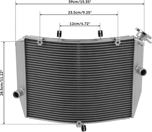 Vista 2 de TCT-MOTORPARTS Enfriador de motor de radiador apto para Kawasaki Ninja ZX-6R ZX636 2013-2023