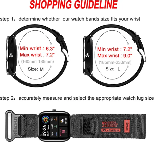 Vista 5 de Correas de reloj compatibles con Amazfit, correa deportiva de nailon resistente con diseño de bucle tejido para Amazfit GTS 4/4 Mini/3/2/2e/2 mini