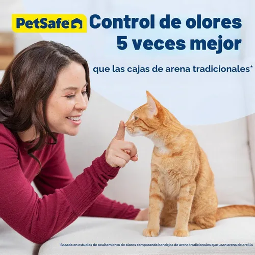 Vista 2 de Bandeja de arena de cristal desechable PetSafe ScoopFree - Caja de limpieza fácil - Recambio de bandeja para caja de arena eléctrica - Aroma fresco
