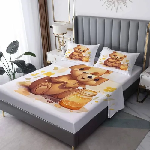 Vista 9 de Bear Sheets tamaño individual – Sábanas de microfibra suave y bolsillo profundo y sábanas con patrón sin arrugas, 3 piezas