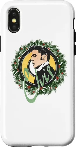 Vista 4 de Funda con corona de Navidad oficial para iPhone 14 Elvis Presley