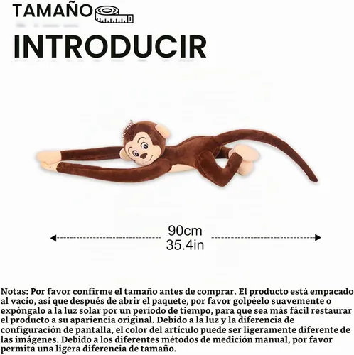 Vista 3 de Mono de peluche de 35.4 pulgadas, mono de peluche colgante
