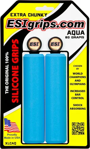 Vista 2 de ESI Grips Extra Chunky - Puños de MTB de silicona - Comodidad y control máximos para ciclistas de bicicleta de montaña y bicicleta eléctrica, Puños