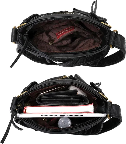 Vista 6 de Montana West Crossbody Bag for Women Multi Pocket Shoulder Bags Medium Travel Purses Ultra Soft Washed Leather