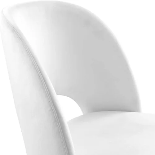 Vista 6 de Modway Rouse Performance - Silla de comedor de terciopelo en color blanco, 23 x 20 x 32