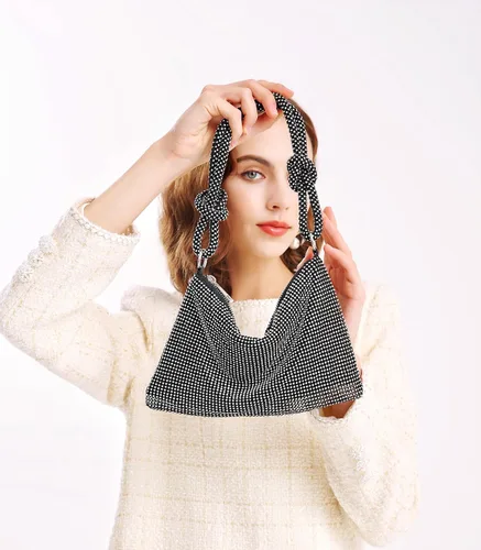 Vista 6 de Covelin Bolso de mano de diamante brillante de moda para mujer