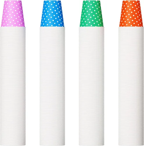 Vista 9 de Paquete de 1000 vasos de papel de 5 onzas, vasos desechables de papel multicolor, vasos pequeños para enjuague bucal, vasos para bebidas frías