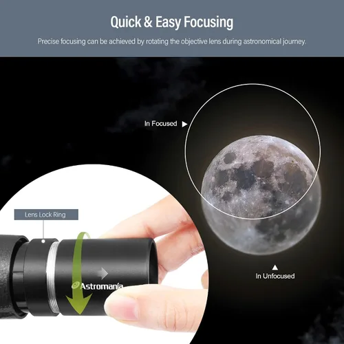Vista 3 de Alcance buscador Astromania, 6x30 alcance óptico metálico para telescopio de astronomía - Proporciona imagen óptica no corregida de paso directo