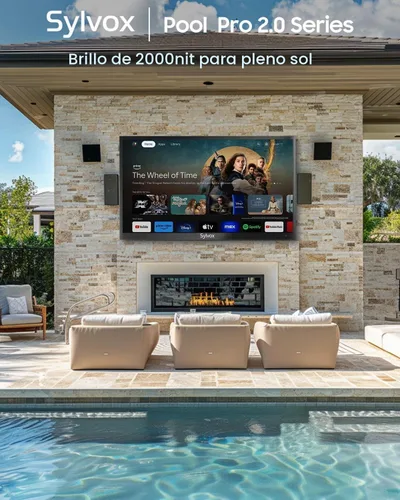 Vista 4 de SYLVOX Outdoor TV, 43" Full Sun Outdoor TVs, Premium 2000 Nit, Waterproof