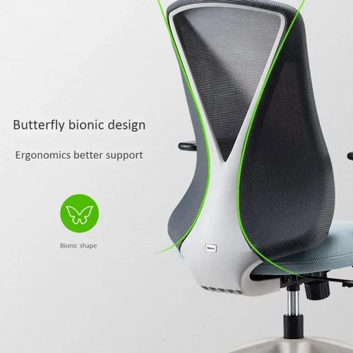 Vista 3 de Silla de oficina ergonómica Silla de escritorio Silla de computadora de malla Soporte trasero Ejecutivo ajustable Silla giratoria giratoria