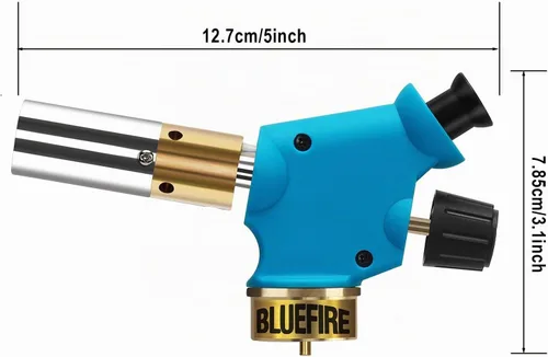 Vista 7 de BLUEFIRE Kit de antorcha ciclón portátil con cilindro MAPP, cabezal de disparo con botón de presión, combustible de gas propano MAPP MAP PRO