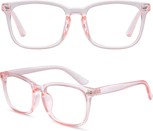 Vista 4 de EYLRIM Gafas de lente transparente con marco cuadrado sin receta