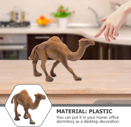 Vista 7 de Kisangel - Figura realista de camello de 4.33 pulgadas, juguete de animales del desierto de vida silvestre caqui, figura de juego educativo