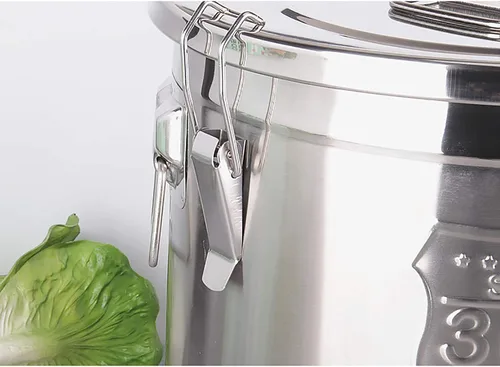 Vista 7 de Recipiente hermético de acero inoxidable con tapas, recipientes de almacenamiento de alimentos de metal de acero inoxidable 304 recipientes