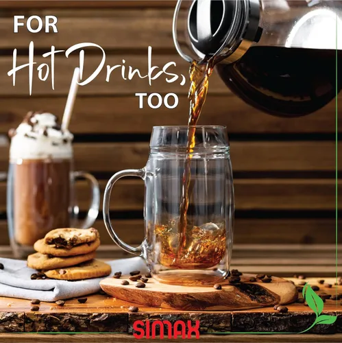 Vista 5 de SIMAX Vasos de cerveza aislados de doble pared, congelables, 17 onzas, tazas de cerveza congelada para hombre con asas (1)