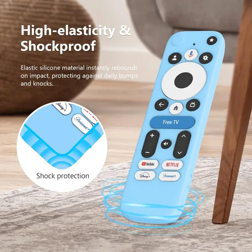 Vista 4 de Funda para Onn Google TV 4K Pro Remote Control 2025, funda de protección completa con cordón, funda de silicona suave para control remoto Onn Google