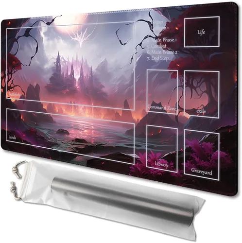 Vista 15 de MTG - Tapete de juego tamaño 24 x 14 pulgadas, bolsas de almacenamiento gratuitas, respaldo antideslizante, impresión, ideal para entusiastas