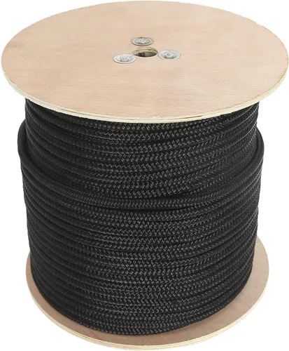Vista 2 de [Usado] NovelBee - Línea de anclaje de nailon con dedal (1/2 pulgada x 600 pies) (negro) 1/2 Inch Anchor Rope 600 Feet,Black Boat Anchor
