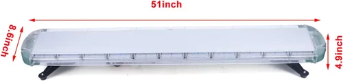 Vista 9 de Luz Estroboscópica de Emergencia de 51" con 96 LED Barra Asesor de Tráfico Respuesta Ámbar-Blanco 12V (Estilo 1)