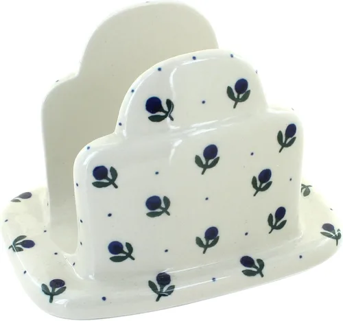 Vista 17 de Blue Rose Polish Pottery - Servilletero de Puntos Pequeños Azules - 5" x 5" - Servilleteros de Cerámica, Accesorios Decorativos para Mesa de Comedor