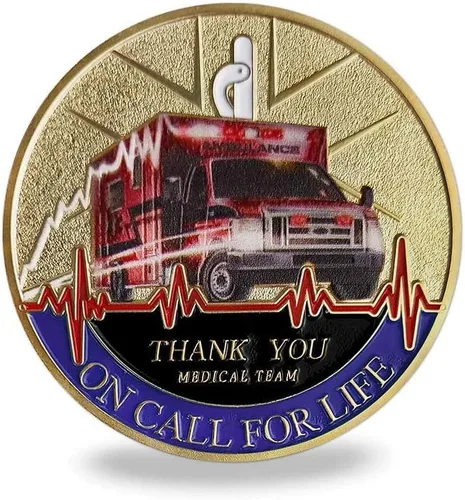 Vista 3 de Monedas conmemorativas de oración de los paramédicos EMT EMT de los servicios médicos de emergencia
