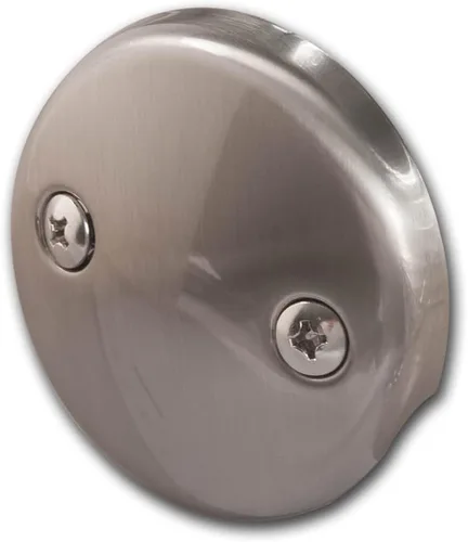 Vista 8 de Placa de Desborde de Desagüe de Bañera de Doble Orificio con Dos Tornillos a Juego, Fácil de Instalar, Negro Mate