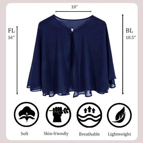 Vista 8 de Ciormis Capa de gasa suave para mujer, chal de boda, vestido de noche