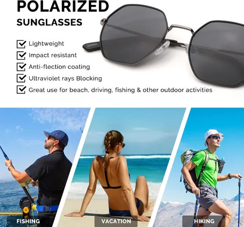 Vista 6 de JOORTI Gafas de sol polarizadas para mujeres y hombres protección UV