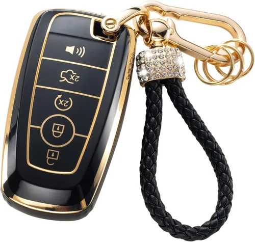 Vista 7 de Gematay - Funda para llavero Cadillac, carcasa protectora compatible con Escalade CTS SRX XT5 ATS CT6 5 botones llave remota Smart Key Protector