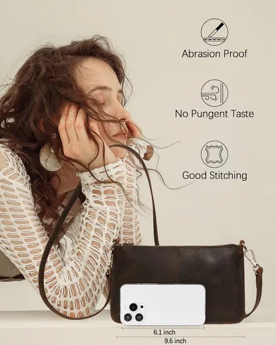 Vista 3 de BOSTANTEN Monederos pequeños para mujer, bolsos cruzados de cuero, monederos de mano, sobre
