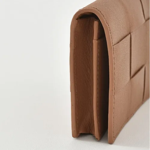 Vista 4 de LIOONS Billetera de cuero para mujer, hebilla delgada, estilo corto, tarjetero, simple, de gran capacidad, monederos, retro, unisex, con bolsillo