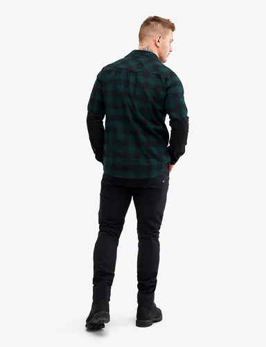 Vista 3 de RevolutionRace Camisa de fogata para hombre, camisa de franela duradera, ideal para pesca, senderismo y otras actividades al aire libre