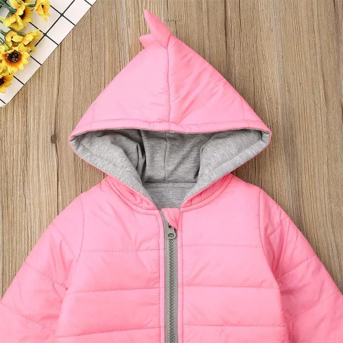 Vista 4 de Chaleco sin mangas con capucha para niños y niñas pequeños, con diseño de dinosaurio, abrigo para otoño e invierno, abrigo, abrigo, abrigo, abrigo
