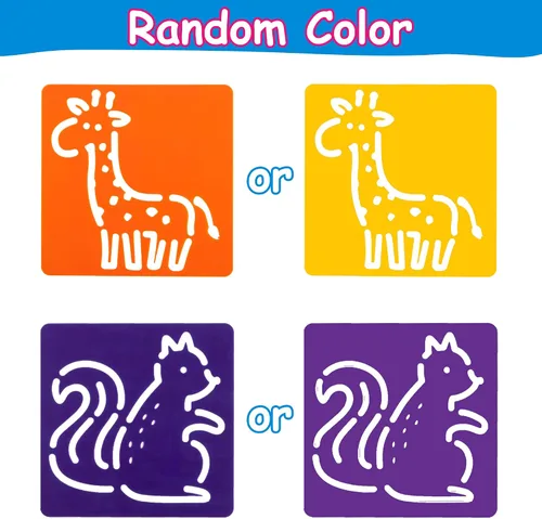 Vista 7 de Juego de 22 plantillas de trazado del alfabeto para niños, plantillas de dibujo con resaltador de color, letras y números y bonitos tableros