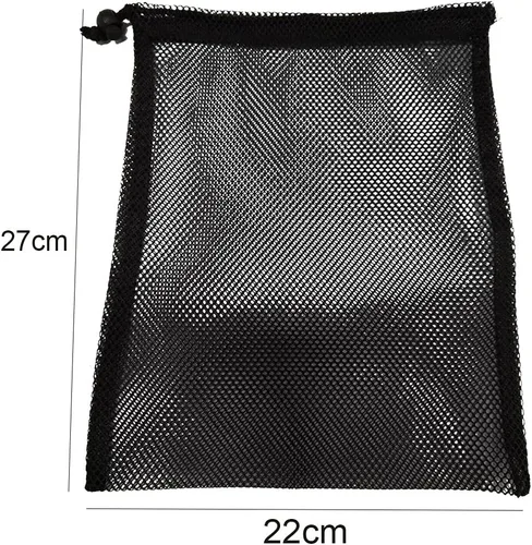 Vista 4 de Bolsas de almacenamiento de malla de nailon multiusos con cordón para pelotas de golf, juguetes, herramientas, viajes, actividades al aire libre