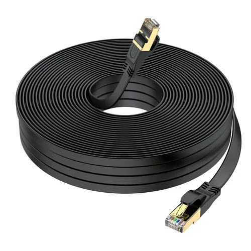 Vista 11 de Cable Ethernet Cat 8 de 3 pies, cable de red LAN de alta velocidad para exteriores e interiores, cable de conexión SFTP chapado en oro RJ45 de 40