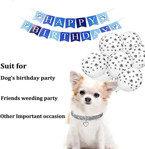 Vista 4 de Juego de Collar y Correa de Perro con Diamantes de Imitación y Perlas, Ajustable, Perros/Gatos Pequeños, Hembra, Elegante, Perla
