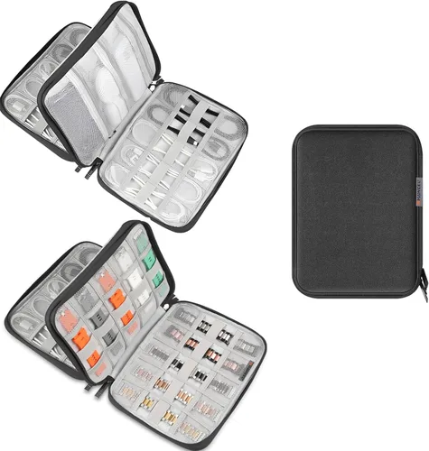 Vista 9 de Funda de transporte para accesorios electrónicos, bolsa organizadora de accesorios electrónicos, bolsa organizadora de cables de viaje, bolsa