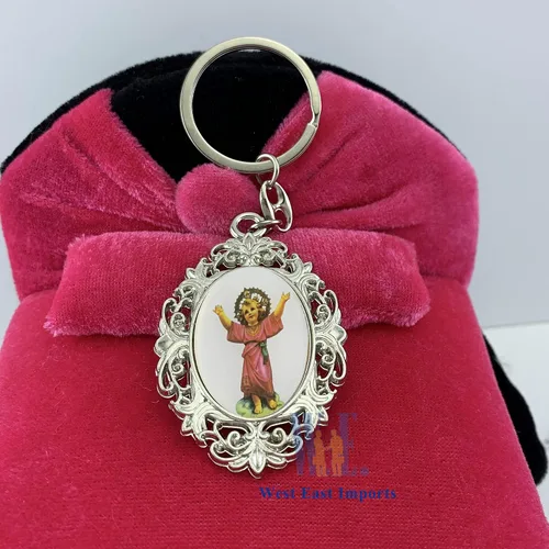 Vista 5 de 12 llaveros de metal personalizados para niño divino Jesús – Grabado Metal Bautismo Favor/Presentación de 3 años/Recuerdos de Bautizo/Divino Nino