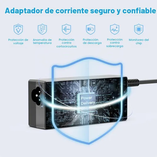 Vista 5 de JEIBAO Adaptador universal de 65 W USB C tipo C de CA para laptop compatible con Lenovo ThinkPad X1 T14 T15 E14 E15 T480s T580s T490 E580 E590 Yoga
