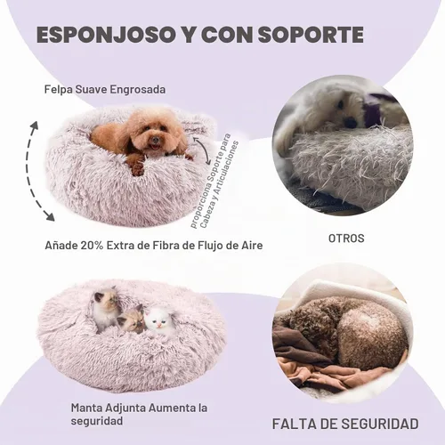 Vista 5 de Himax - Cama para perros pequeños cubierta con manta adjunta, color beige