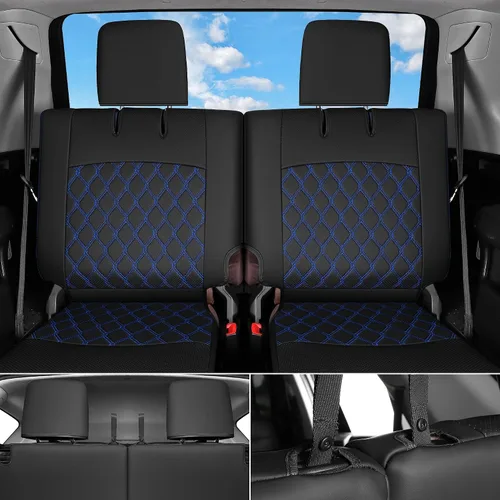 Vista 3 de Fundas de asiento Huidasource para Toyota 4Runner 2011-2024, juego completo de fundas de asiento de cuero para 4Runner de 3 filas, fundas de asiento