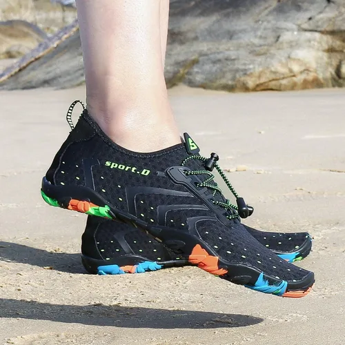 Vista 6 de Nexete Zapatos de agua para hombres y mujeres descalzos de secado rápido, zapatos deportivos al aire libre para kayak, barco, senderismo, surf