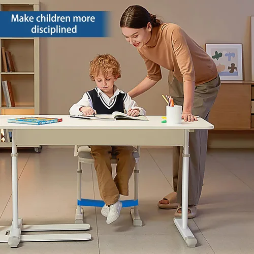 Vista 4 de Bandas de silla para niños con pies inquietos, paquete de 8, negro, material PTE, sensor de TDAH, aula y hogar