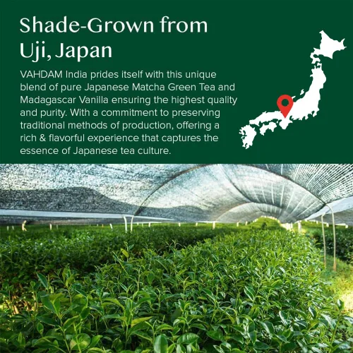 Vista 4 de VAHDAM, Té matcha japonés en polvo (50 tazas, 3.53 onzas) procedente de Japón Auténtico polvo de té verde matcha japonés Matcha culinaria