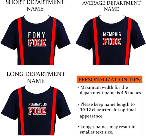 Vista 4 de Camisa personalizada de bombero azul marino para niño